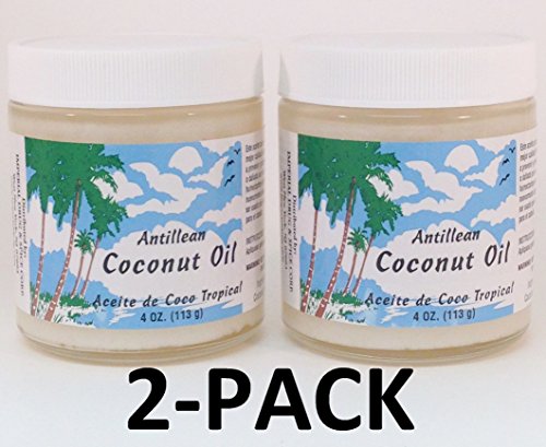 Antillean Coconut Oil 4 oz. Aceite De Coco 2-PACK