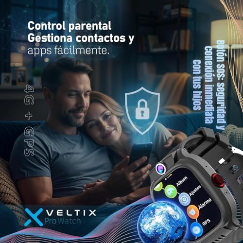 VELTIX®️ Nuevo Reloj Inteligente Niño X Pro 4G + 2 Correas Gratis | Smartwatch Niños con GPS Y Llamadas | Reloj Inteligente Niña | Reloj con GPS | Reloj para niños con VIDEOLLAMADAS (Premium)