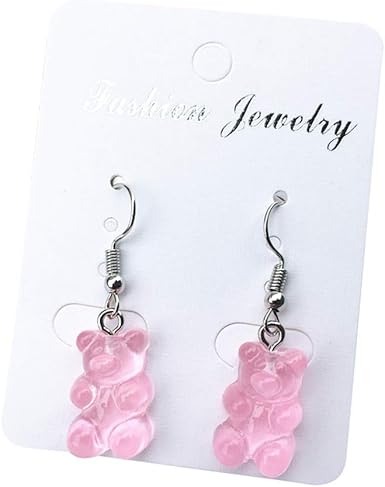 Amazon Com 1 Pair Creative Cute Mini Gummy Bear Earrings Minimalism Cartoon Design Female Ear Hooks Danglers Jewelry Gift Clothing