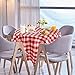 YEMYHOM Round Tablecloth 60 Inch Spill-Proof Oil-Proof Microfiber Table Cover Machine Washable Indoor Outdoor Circle Table Cloth for Spring Summer Party Picnic Camping (Red and White Checkered)
