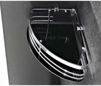 Toscanaluce 1301-BL-637509837143 Corner Collection Brass and Plexiglass Corner Shower Caddy, Blue