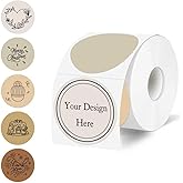 YEGAWEN 2 Inch Round Thermal Label Stickers, Circle Thermal Stickers Labels, Waterproof Direct Thermals Printer Label-300 Sheets/Autumn Colors