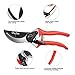 JERXUNY Hand Pruning Shear - Bypass Garden Shears, Shrub & Hedge Clippers, Tree Trimmer - Safety Lock, Sharp SK5 Steel Edge, Antiskid Handle Red