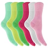 Ladies/Womens Bamboo Super Soft Work/Casual Non Elastic Top Socks (Pack Of 6)