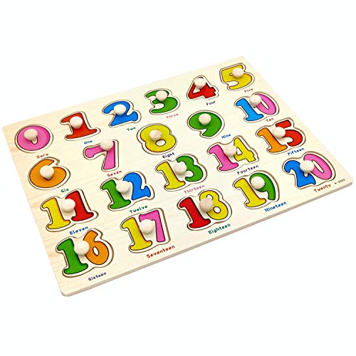 Wooden Puzzle Board(Set of 3) - Wooden Numbers, Alphabet and Insect Puzzle,Best Educational Gifts for Preschool Boys and Girls Ages 2-6 Years Old