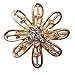 L'VOW Rhinestone Crystals Brooches Collar Pin Bouquet Kit Pack of 24 (Gold)