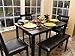 Home Life 5pc Dining Dinette Table Chairs & Bench Set Espresso Finish 150236