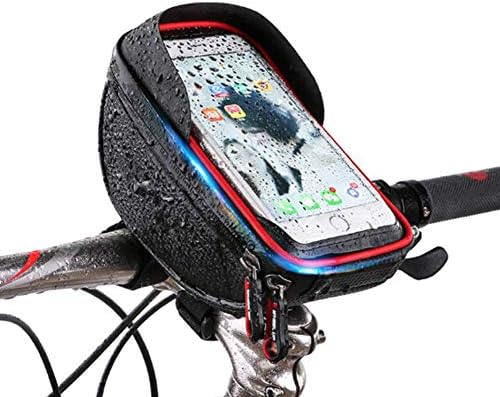 FLOLATIDIA Bike Bag Bicycle Pouch,Waterproof Cycling Handlebar Bags, Bike Pouch Phone Holder, Bag Touch Screen for Smart Phone Below 6 inch Best Christmas, Valentine's Day