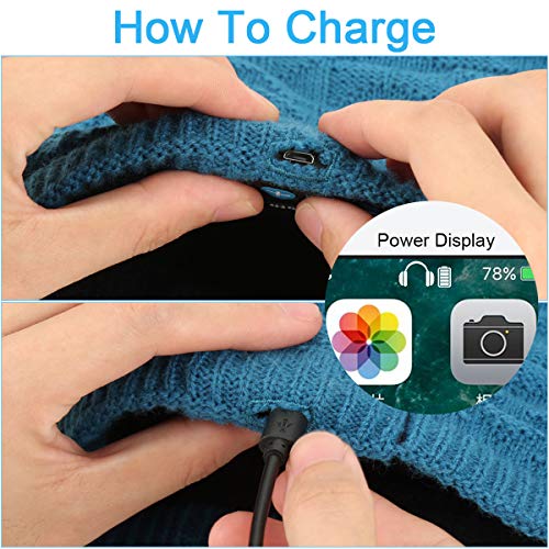 Gorro-Bluetooth-V50-Hombre-y-Mujer-Beanie-Musica-con-Calentador-de-Cuello-Gorro-de-Punto-Invierno-con-Auriculares-Inalambricos-Sombrero-de-Musica-Bluetooth-para-Correr-Esquiar-Regalar-Azul-y-Negro