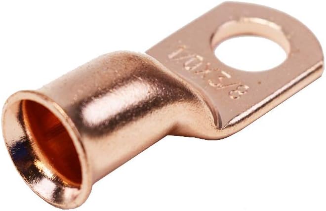 A-Team Performance 1/0 AWG American Wire Gauge Battery Cable 3/8" Tubular Lug Ring Eye Terminals Automotive Car Connector Accessories, Copper, 15 Per Package: Automotive