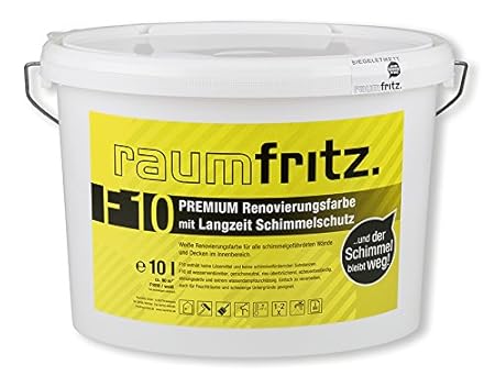 Raumfritz F10 PREMIUM SCHIMMELSCHUTZFARBE 10 Ltr. mit LANGZEIT SCHIMMELSCHUTZ