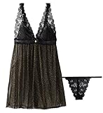 Cinema Etoile Women's Lori Metallic Mesh Soft Cup Build Up Babydoll