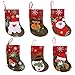 Set of 12 Mini Christmas 3D Stockings Gift & Treat Bags for Christmas Tree Decoration
