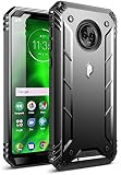 Moto G6 Rugged Case, Poetic Revolution [360 Degree Protection] Full-Body Rugged Heavy Duty Case with [Built-in-Screen Protector] for Motorola Moto G6 Black