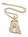 Mens Hip Hop Iced Out Rose Gold Finish Jesus Pendant W/ 36
