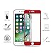 AKWOX (Pack of 2) Screen Protector for iPhone 7 8, Full Cover iPhone 8 7 Tempered Glass Screen Protector with ABS Curved Edge Frame, Anti-Fingerprint HD Screen Protector Film for iPhone 8 7 (Red)