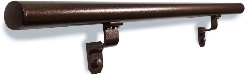 1.9" Round x 6 ft. Copper Vein Aluminum ADA Handrail Kit - Includes 2 Wall Brackets and End Caps