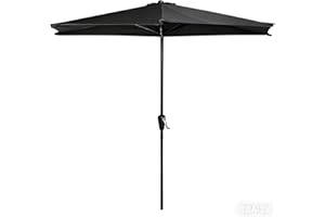ABCCANOPY Patio Umbrella 11FT - Outdoor Half Umbrellas for Patio, Backyard, Garden, Deck (Dark Gray)