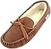 Snugrugs Men's Suede Sheepskin Moccasin Slippers With Soft Sole