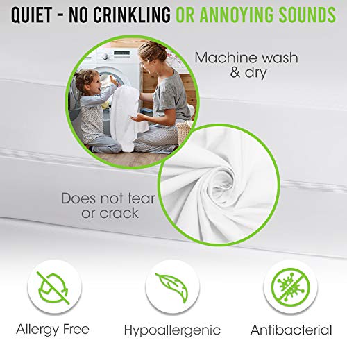 Guardmax Bed Bug Mattress Protector Cover Zippered | 100% Waterproof Encasement | Soft, Hypoallergenic and Breathable | Queen Size (60x80x11)
