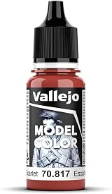 Vallejo Model Color Scarlet 17 ml Acrylic Paint Waterbased Brush