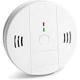 Combination Smoke and Carbon Monoxide Detector Alarm, Beeps Warning Smoke Co Alarm Clock for Travel Home Bedroom Living Room 