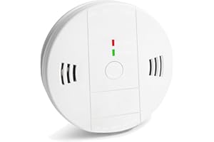 GLBSUNION Combination Smoke and Carbon Monoxide Detector Alarm, Beeps Warning Smoke and CO Alarms for Basements Travel Home Office House Bedroom Living Room Car, Battery Operated,Comply with UL 217/2034, 1-Pack