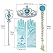 Tacobear Girls 5PCS Princess Dress up Accessories Gift Set Dress Tiara Crown Wig Wand Gloves Blue