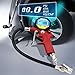 AULLY PARK Digital Tire Inflator with Pressure Gauge Heavy Duty Direct Lock Air Clip 90 Degree Valve with Hose Red