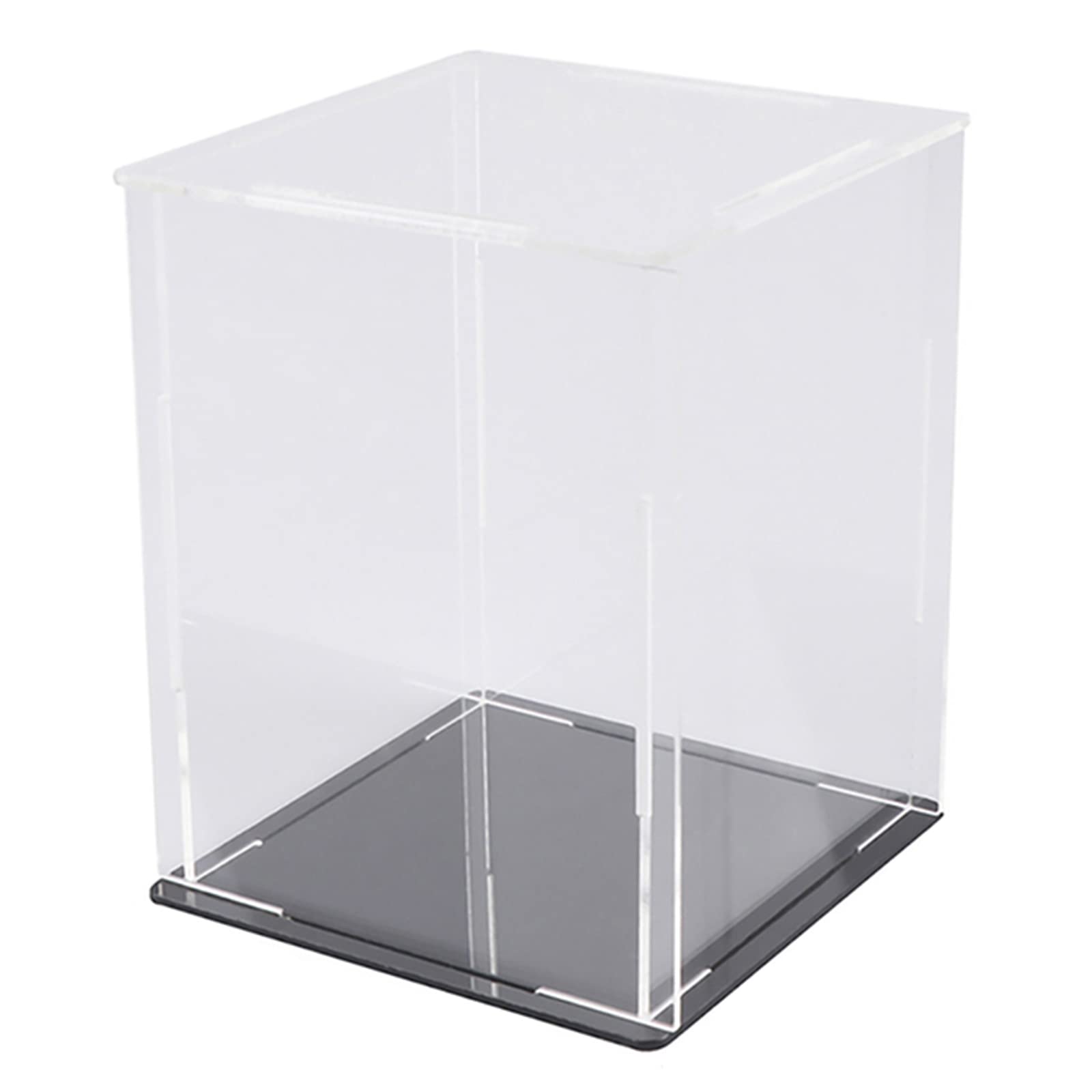 Acrylic Display Case, 10x10x12CM Clear Dustproof Protection Showcase Cube Show Box mit Black Base Box Organizer For Action Figures Toys Collectibles Jewelry