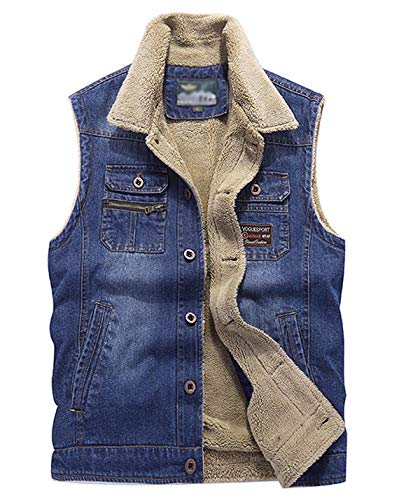 sherpa lined denim vest