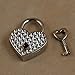 BeeSpring 1 Pieces Heart Shaped Padlock Skeleton Key Wedding Bow Lock Silver Valentine's Day