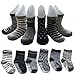 Baby 6 Pairs Assorted Non Skid Ankle Cotton Socks Baby Walker Boys Girls Toddler Anti Slip Stretch Knit Stripes Star Footsocks Sneakers Crew Socks with Grip for 1-3 Years