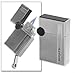 Bugatti B-2002 Butane Cigar Torch Lighter Dual Flame (Dual Torch, Brushed Silver)