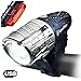 Eagle Eye USB Rechargeable Bike Light Set by Apace - Powerful 300 Lumens LED Bicycle Headlight & Tail Light - Super Bright Front Light & Rear Light for Cycling Safety (Blue-Silver, Premium Gift Box)