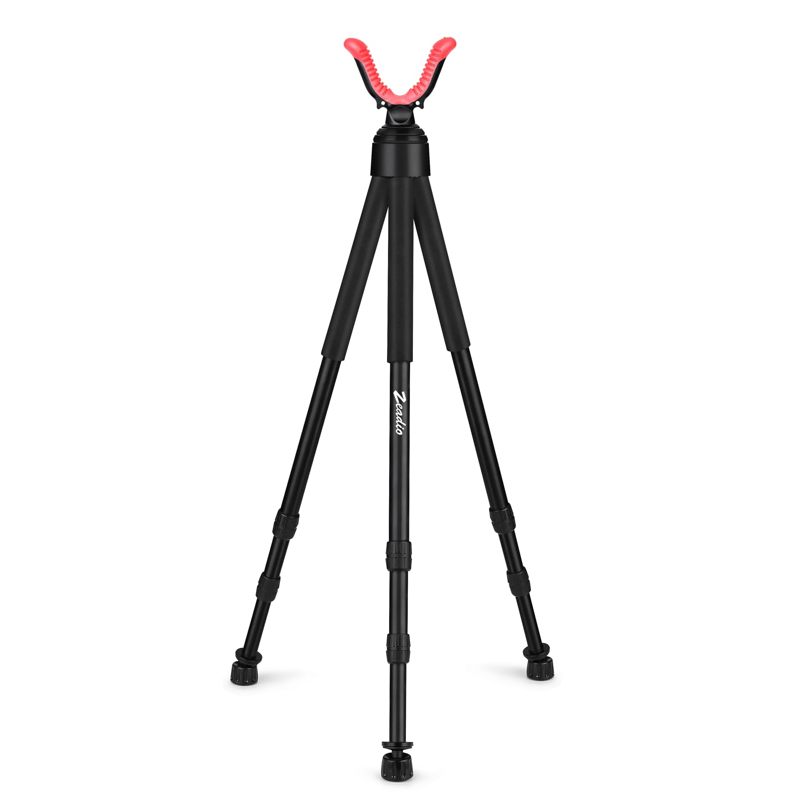 Zeadio Tripod Support Rest with High Density Foam Grip, Twist-Style Locking Leg, and Non-Marring V-Yoke Rest Head for Outdoor activities, 81cm-165cm