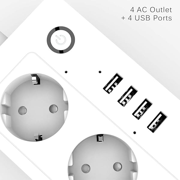 Konesky Smart Power Strips Protezione da sovraccarico Wi Fi con 4 prese 4 Porte USB Presa di corrente universale Funziona Amazon alexaHome page di GoogleFunzione timer IFTTT