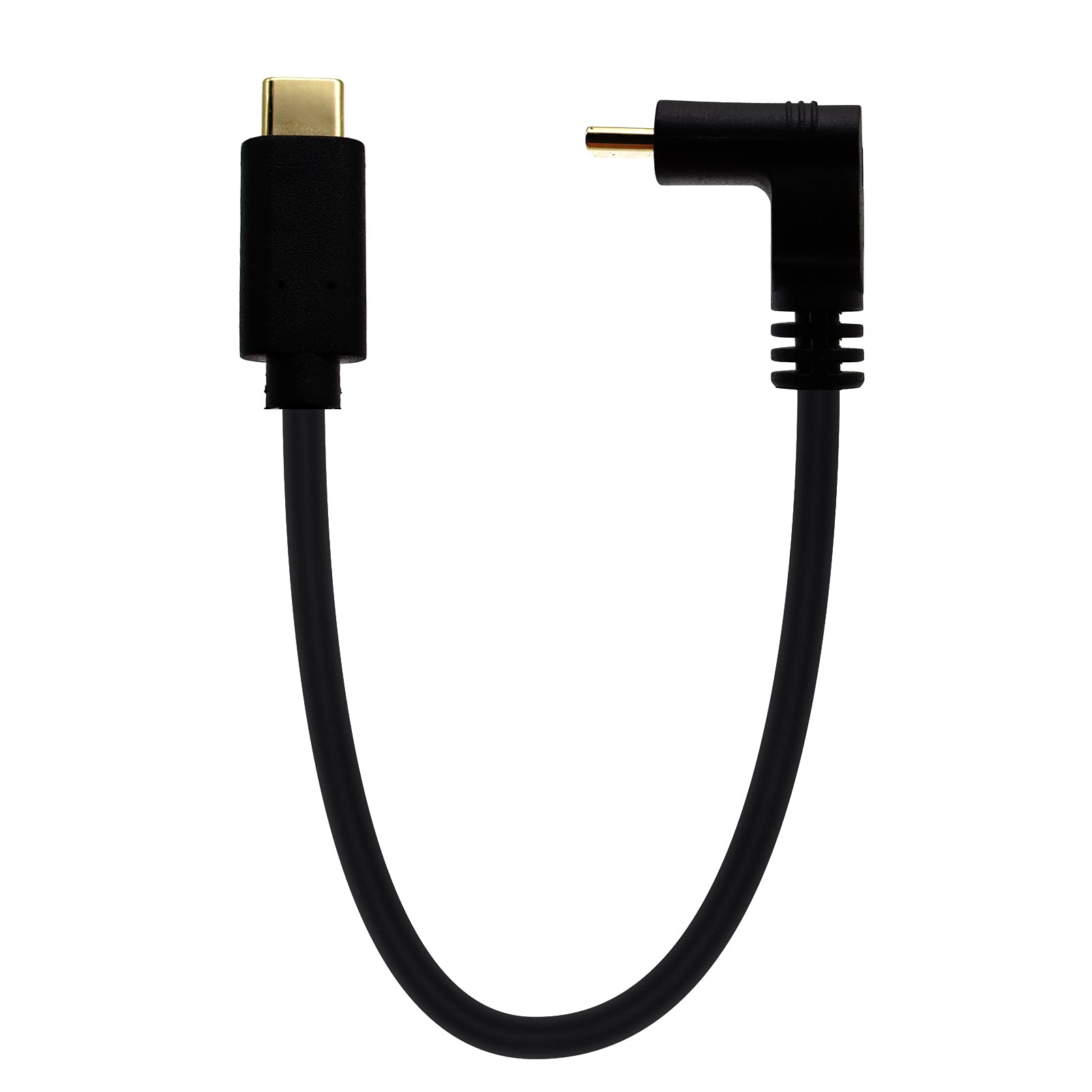 LOKEKE USB C to USB C Cable, 10Gbps Gold Plated TYPE C Male 90 Degree to TYPE 3.1 C Male Charging Sync Date Cable Adapter Cord for Computer/Phone(0.3M, M 90 Degree to M)