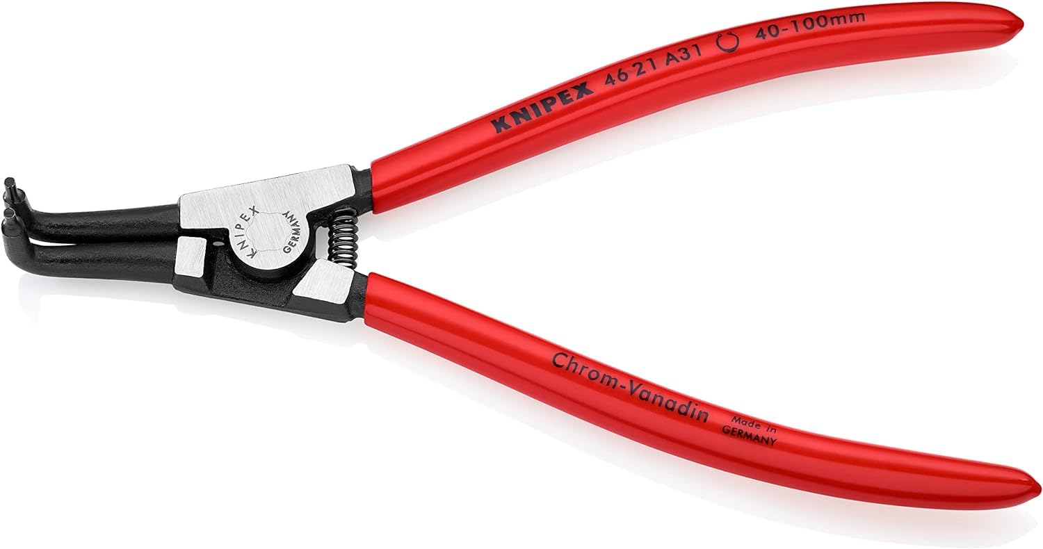 KNIPEX Circlip Pliers for External Circlips on Shafts Self-Service Card with Plastic Coating 200 mm, 46 21 A31 SB