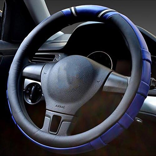 HUANZI 38CM 2018 New Car Steering Wheel Cover Four Seasons Universal Set Fashion Bump Anti-slip Creative Design, 40cm, blue