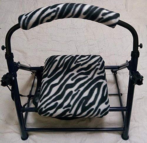 Zebra Black/White Rollator Walker Seat Cover or Backrest Bar Cover or (Seat Cover and Backrest Bar Cover)