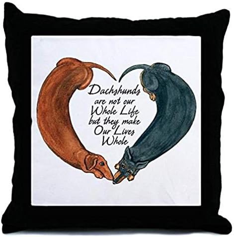 NicholasArt Cotton Linen Decorative Throw Pillow Case Cushion Cover Dachshunds for life 18 X 18