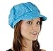 Glitter Sequin Trim Newsboy Style Relaxed Fit Cap, Turquoise