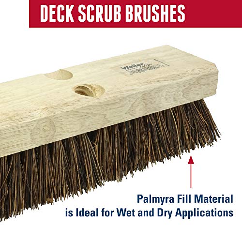 Weiler 44026 Heavy Duty Deck Scrub Brush with Natural Palmyra Bristles