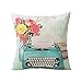 ME COO® European Retro Style Camera Pillow Cover Garden Flower Series Cushion Case Oil Painting Style Throw Pillow Case Pillowcase 17 Inches * 17 Inches 1 Pcs (ME-BZXB-7)