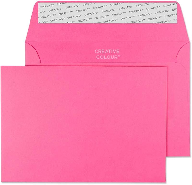 Blake Creative Colour C6 114 x 162 mm Peel and Seal Wallet Envelopes Flamingo