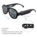 Kicsto Rechargeable Slotted Shutter Light up LED Flash Glasses, Black