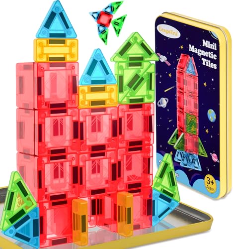 LeagoEra Mini Magnetic Construction Games 32 Pieces Magnetic Construction Travel Magnetic Blocks for Children Boys Girls 3 4 5 6 7 8 Years Old