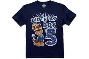 Paw Patrol Chase 3rd 4th 5th Birthday Boy Shirt - Toddler T-Shirt Gift Outfit for Party - Clothes for 3 4 5 Year Old Boys