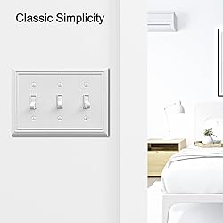 OKAWYC Triple Toggle Light Switch Cover Adler Metal